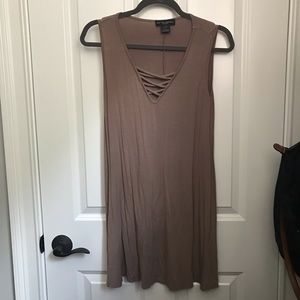 Strappy Brown Shift Tank Dress